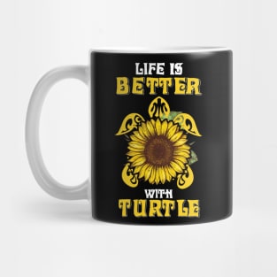 Life Is Better With Turtle Sunflower Mug